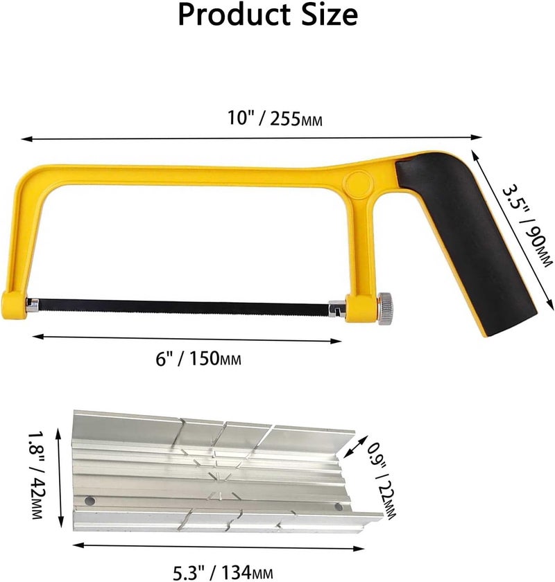 Wonglea Mini Metal Miter Box and Saw Set, 6 Inch Extra Fine Cut Hand Saw, 5.3 Inch Small Aluminum Miter Box with 3 Hacksaw Replacement Blades for Crafts, Hobby Projects, Cutting Wood, Soft Metal - Image 5